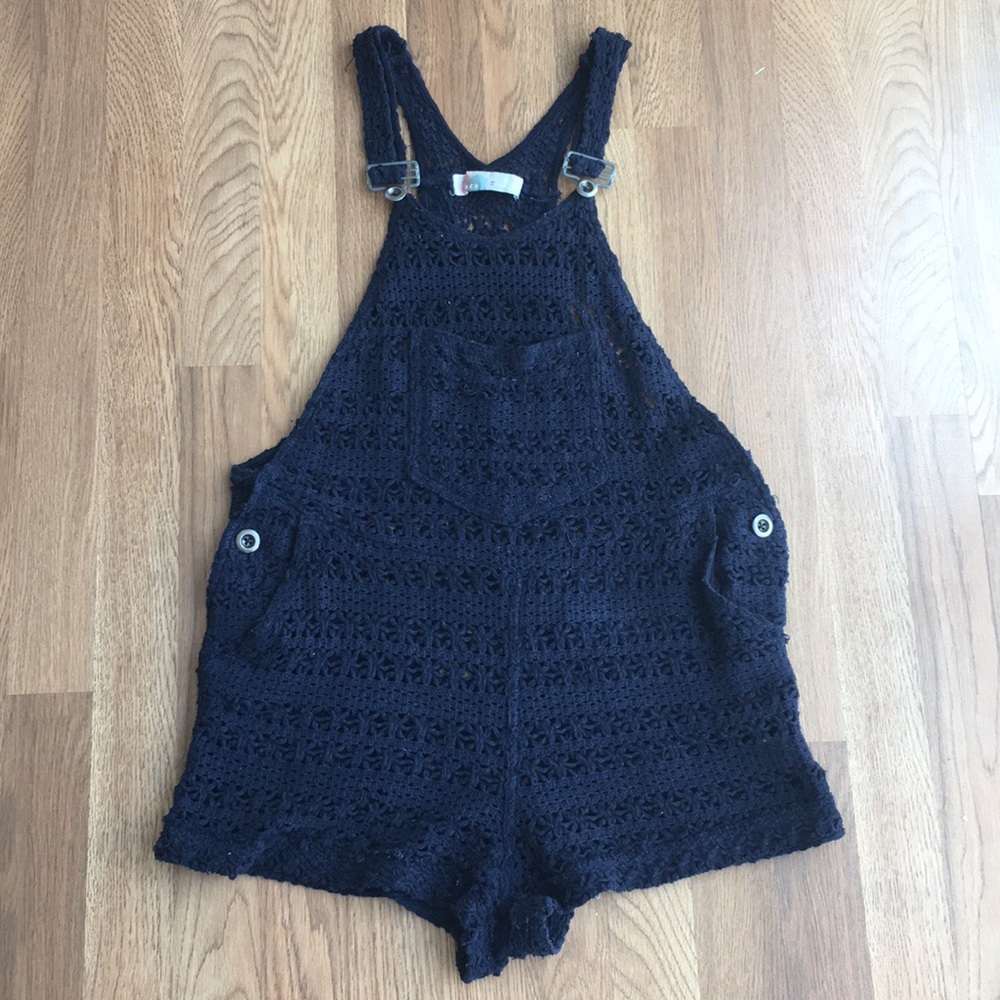 Free People Crochet Overalls